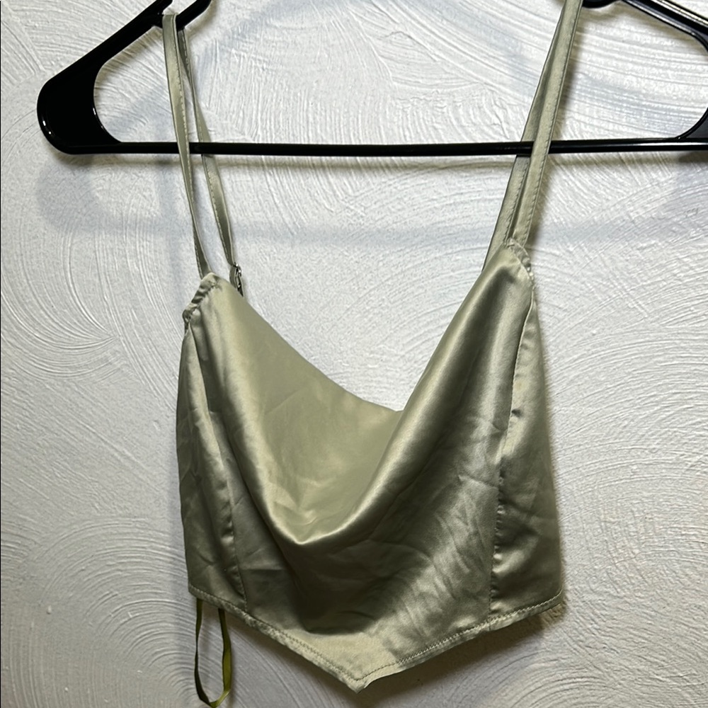 Pretty Little Thing Chic Satin Cami in Light Green xsmall
